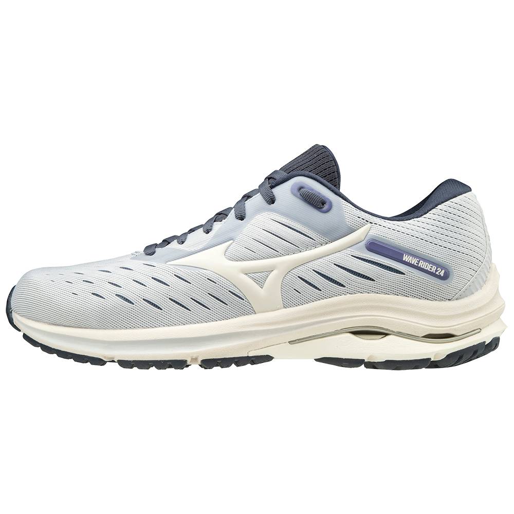 Mizuno Wave Rider 24 D (Wide) - Bayan Koşu Ayakkabısı - Beyaz/Mor Türkiye (KAMIYN-346)